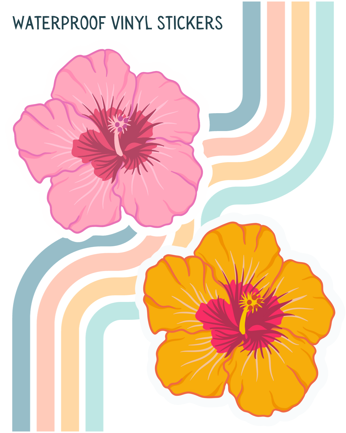 Hibiscus Flower Decal | Waterproof Vinyl Stickers