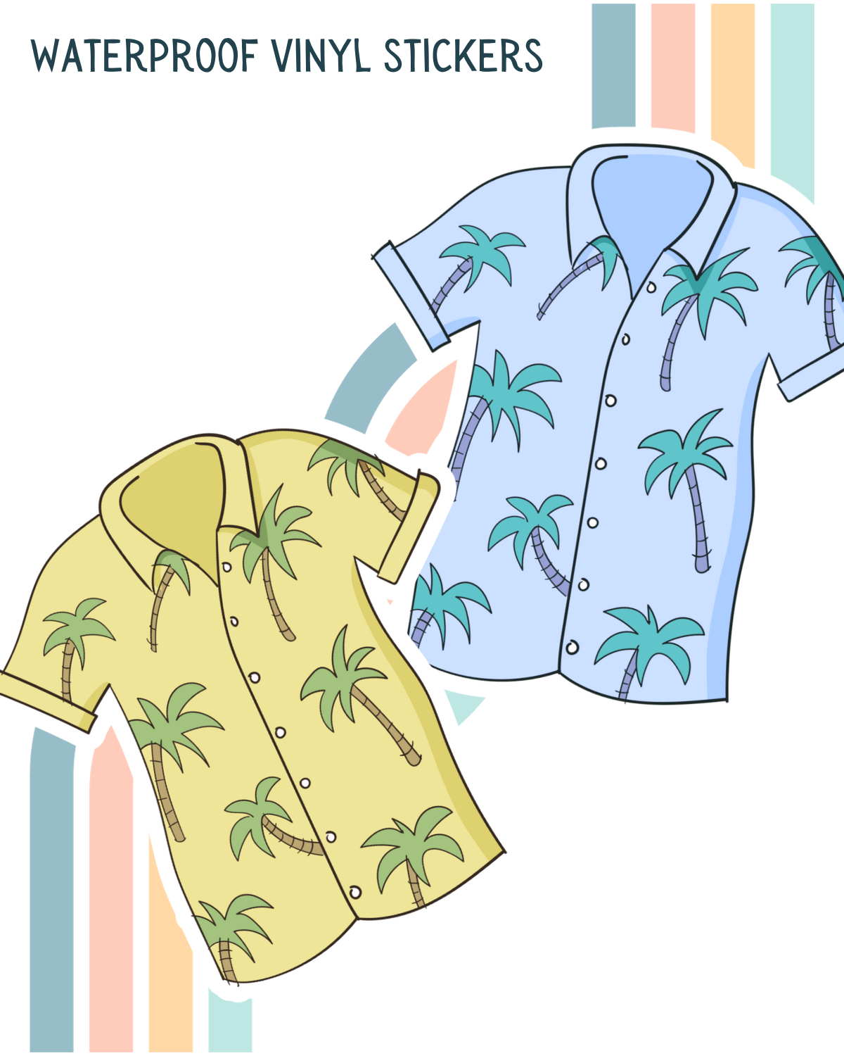 Hawaiian Shirt Decal | Waterproof Vinyl Stickers