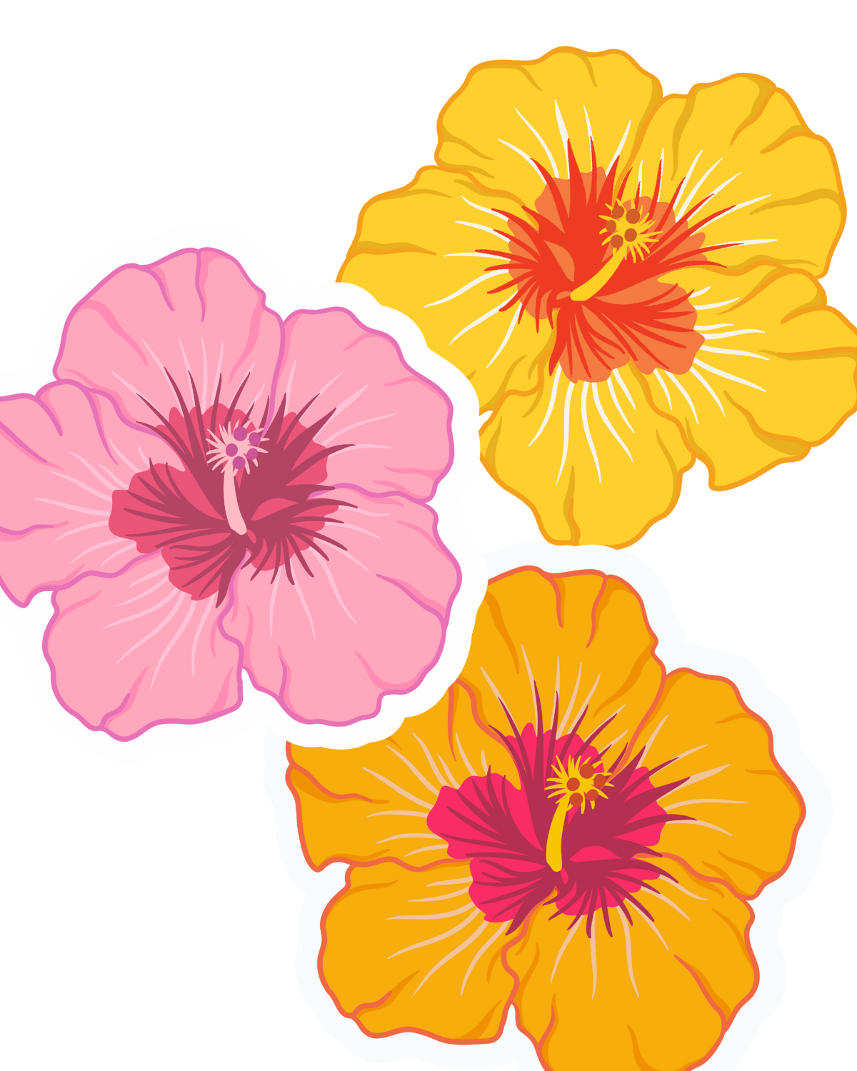 Hibiscus Flower Decal | Waterproof Vinyl Stickers