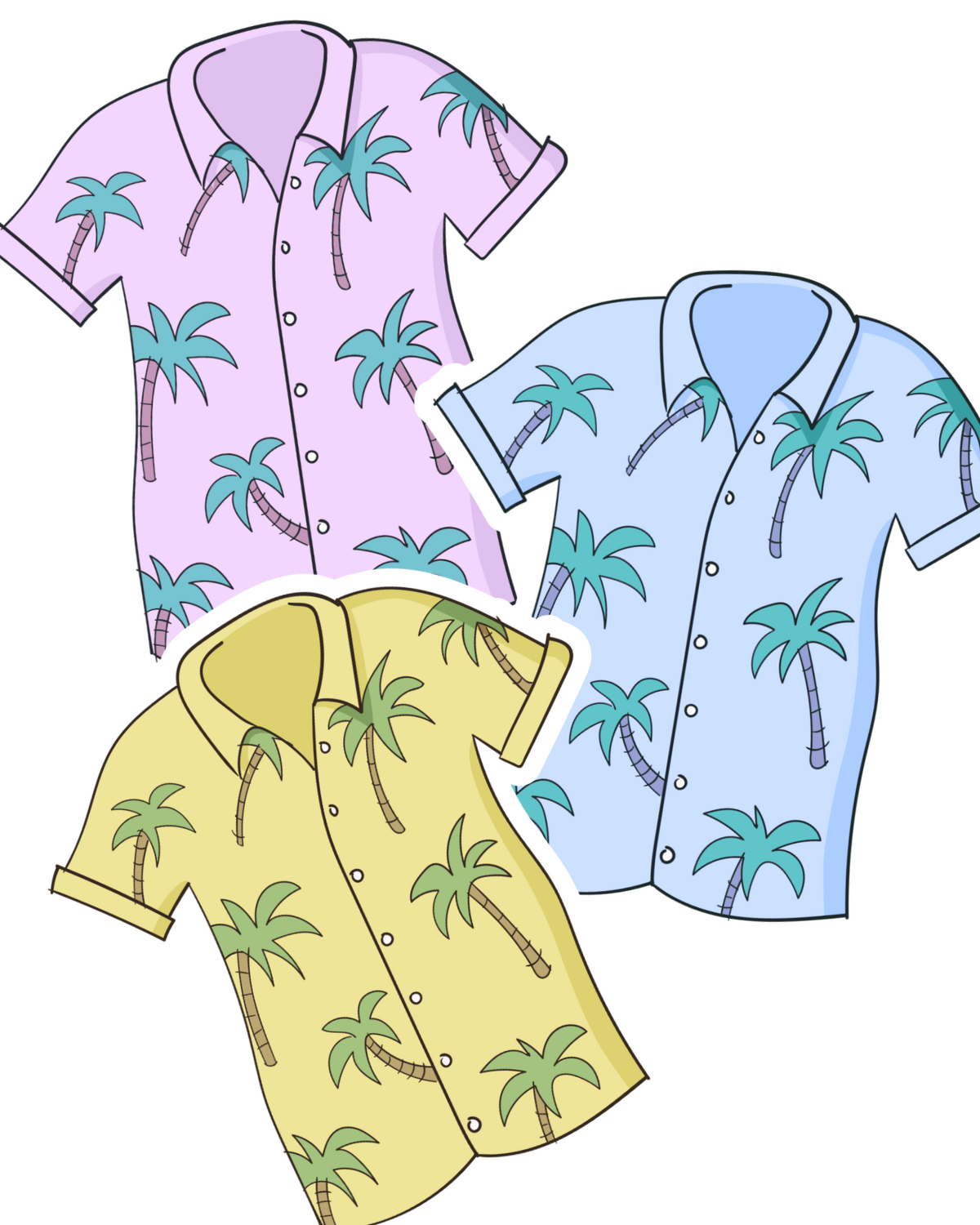 Hawaiian Shirt Decal | Waterproof Vinyl Stickers