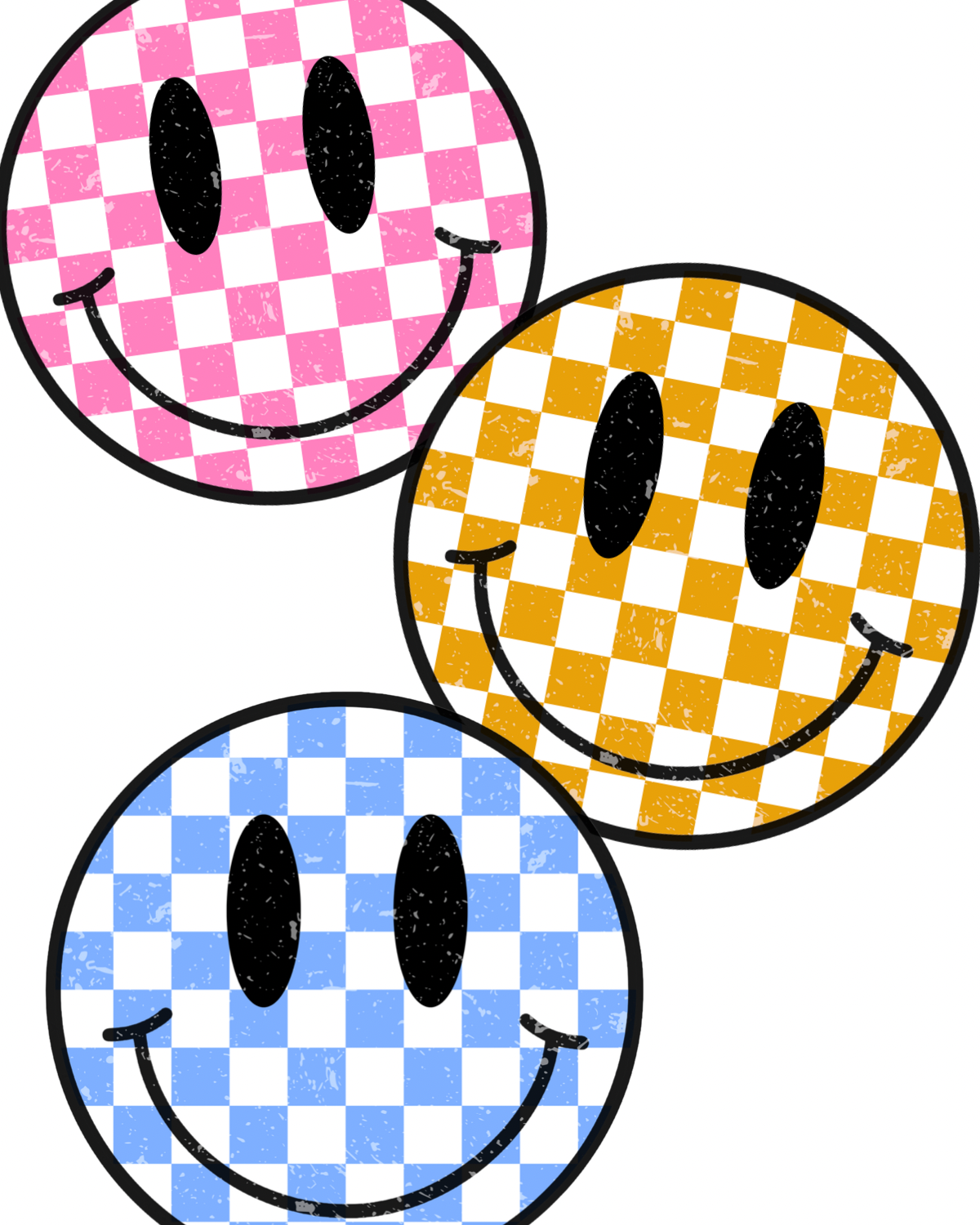 Checkered Smiley Decal | Waterproof Vinyl Stickers