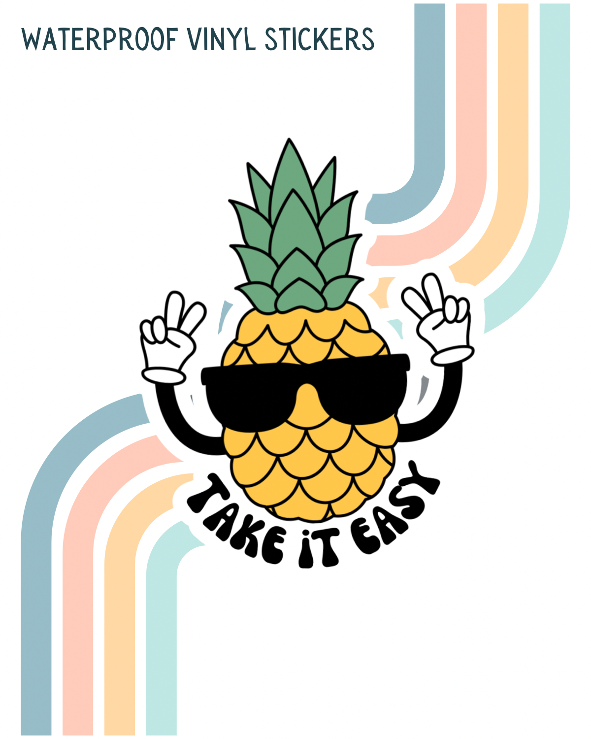 Take it Easy Pineapple Decal | Waterproof Vinyl Stickers