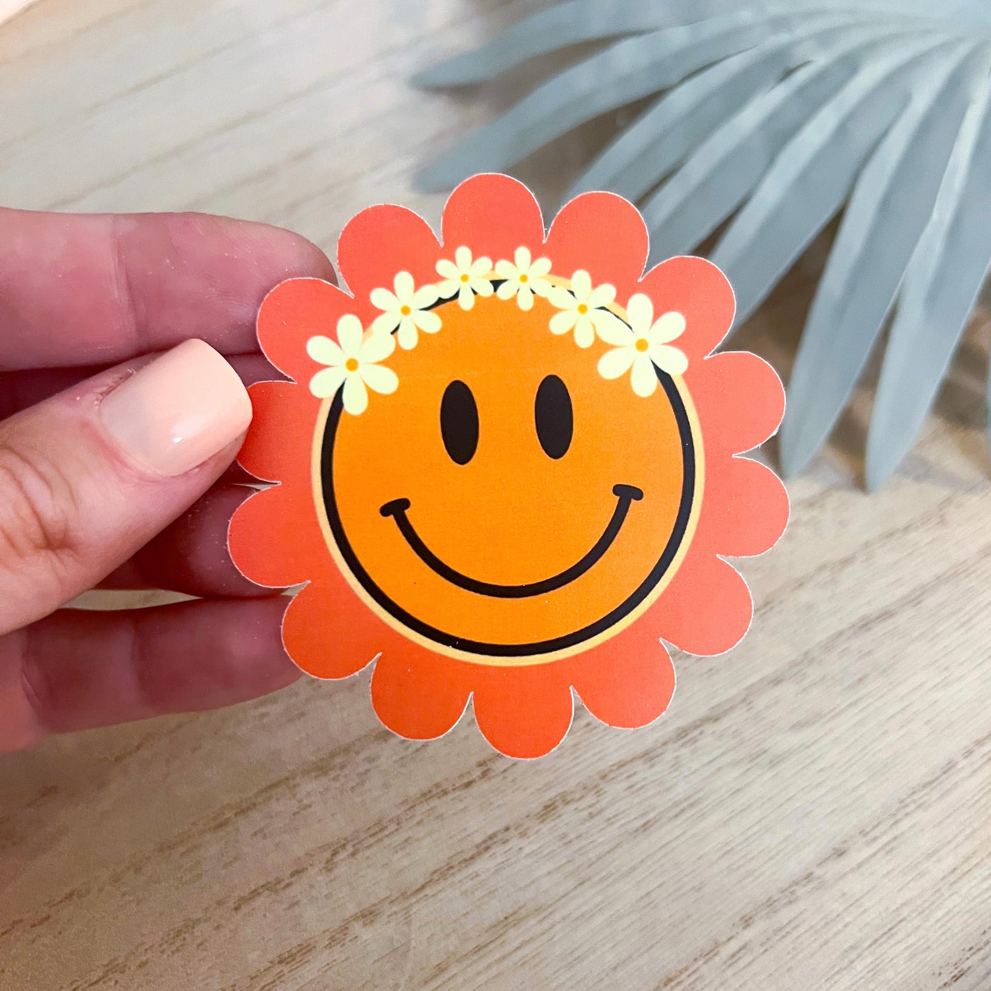 Hippie Flower Smiley Decal | Waterproof Vinyl Stickers