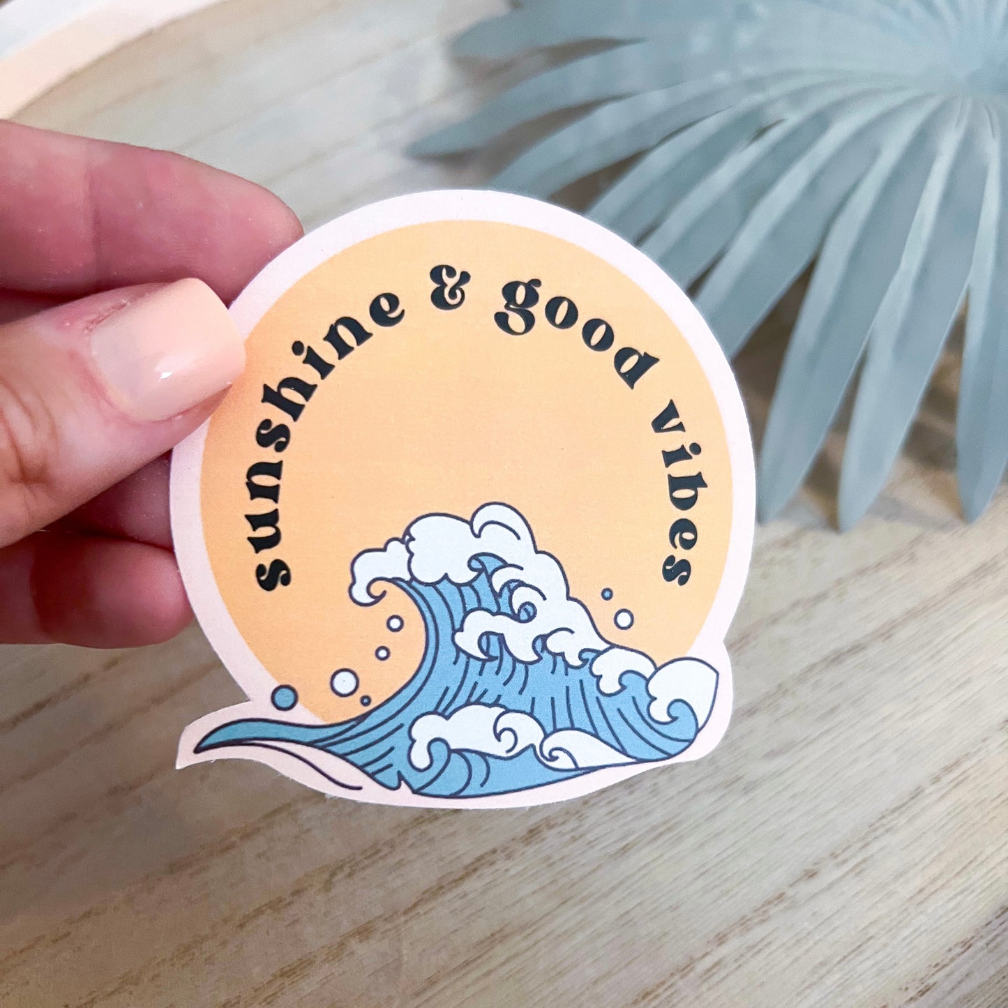 Sunshine & Good Vibes Wave Decal | Waterproof Vinyl Stickers