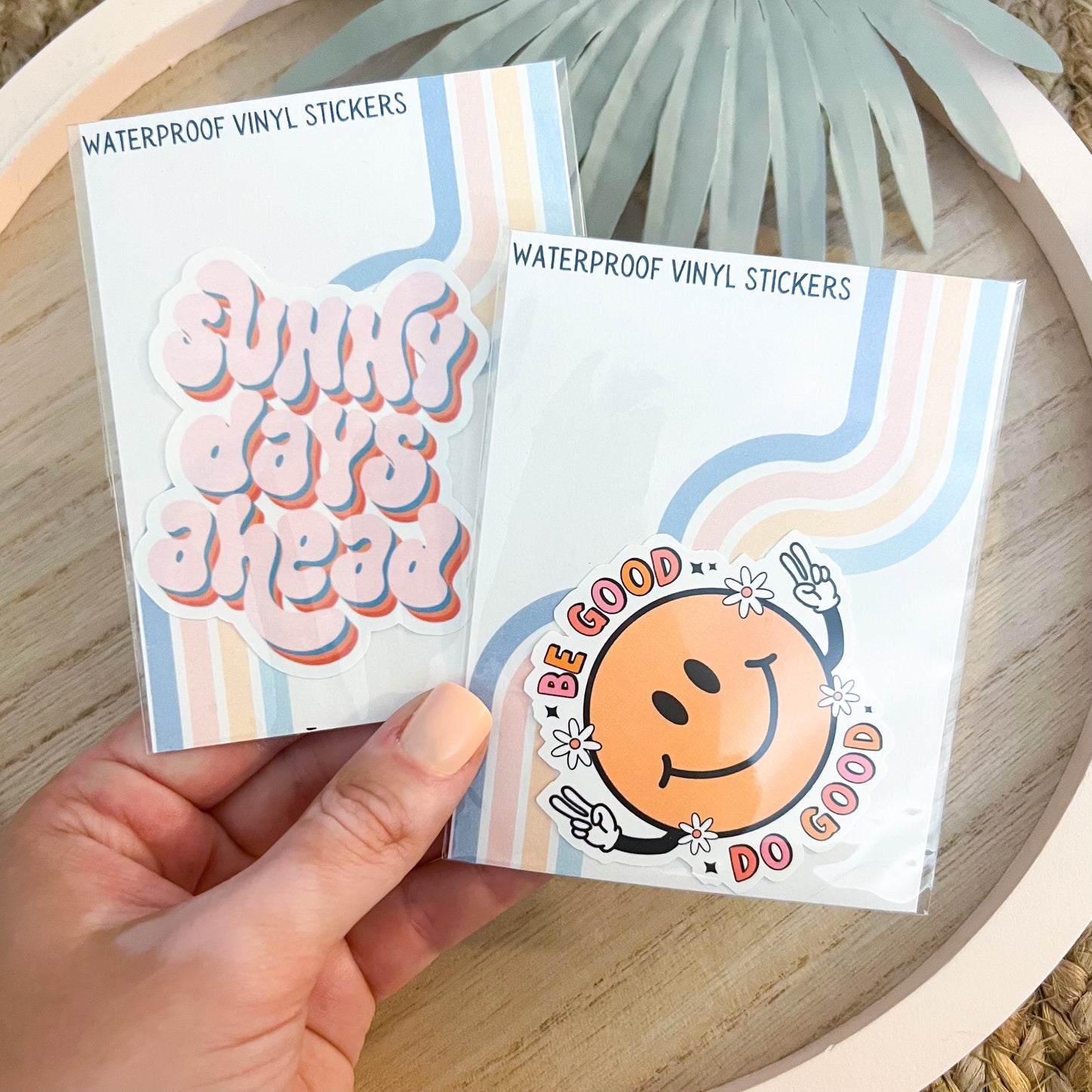 Waves & Palms Decal | Waterproof Vinyl Stickers