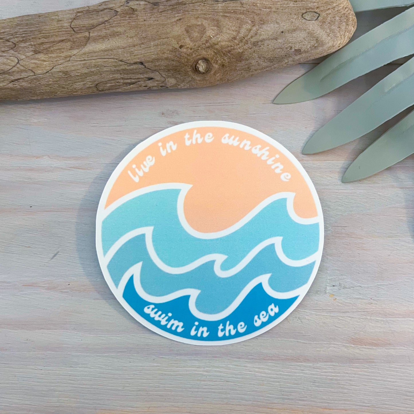 Live in the Sunshine, Swim in the Sea Decal | Waterproof Vinyl Stickers
