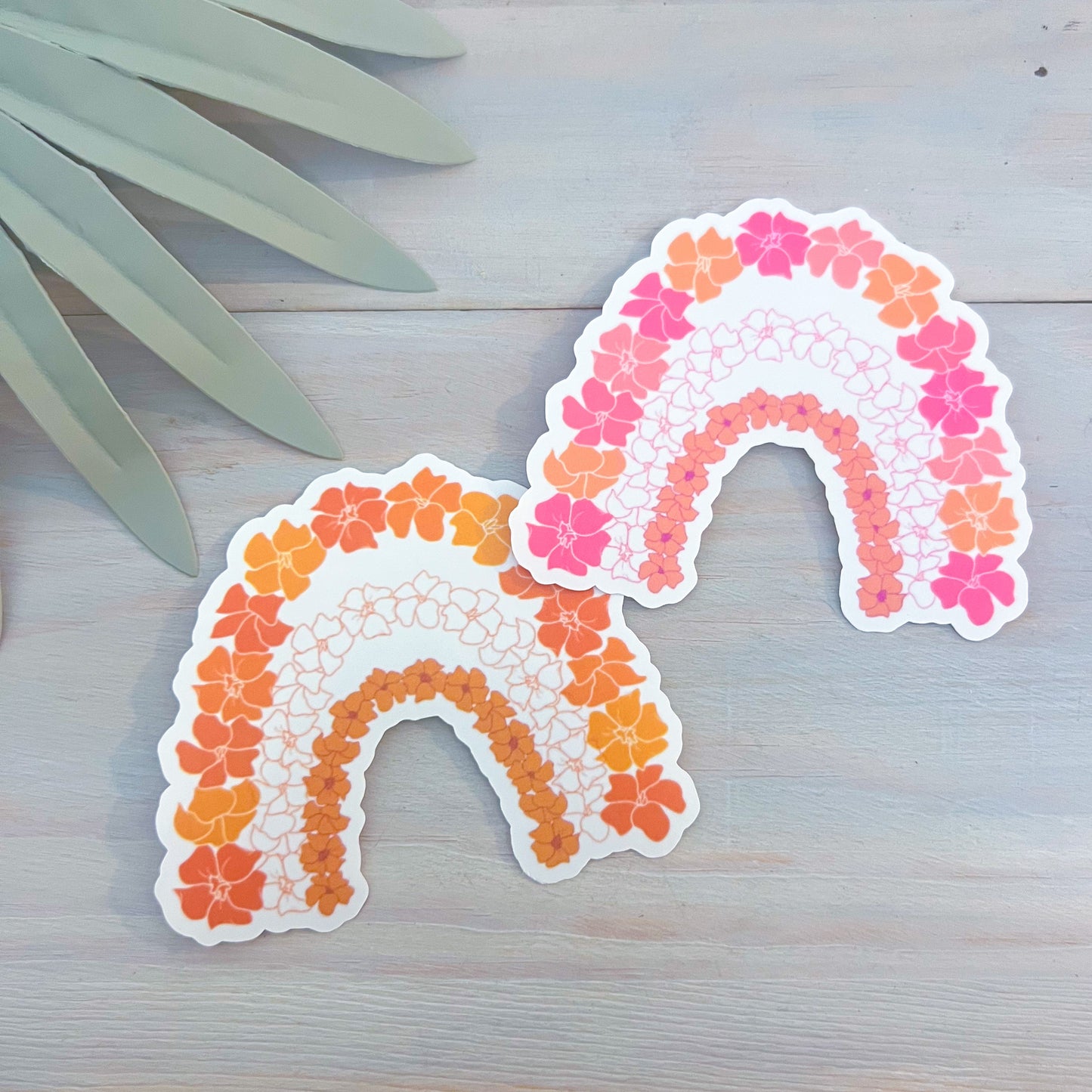 Hawaiian Lei Rainbow Decal | Waterproof Vinyl Stickers