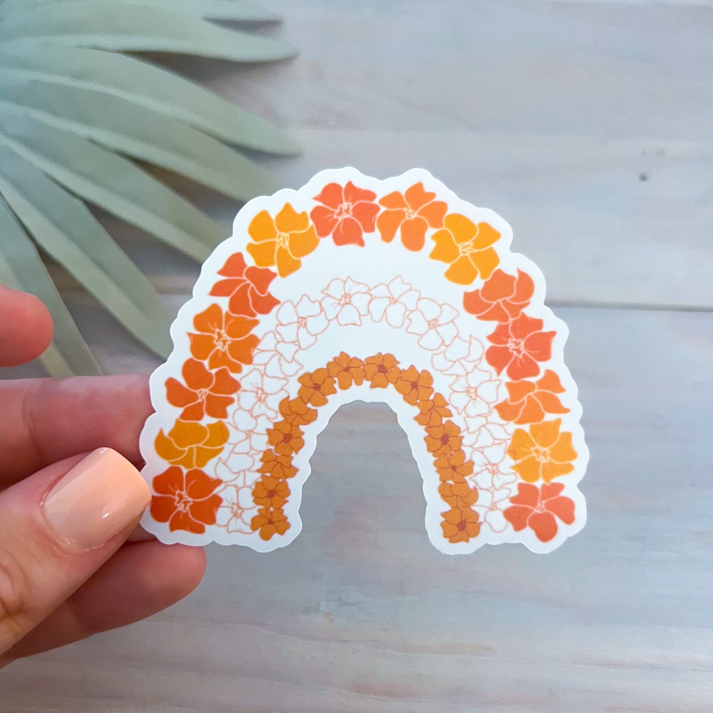 Hawaiian Lei Rainbow Decal | Waterproof Vinyl Stickers