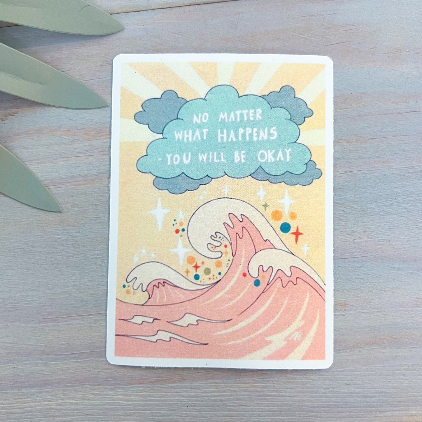 Vintage Waves Postcard Decal | Waterproof Vinyl Stickers