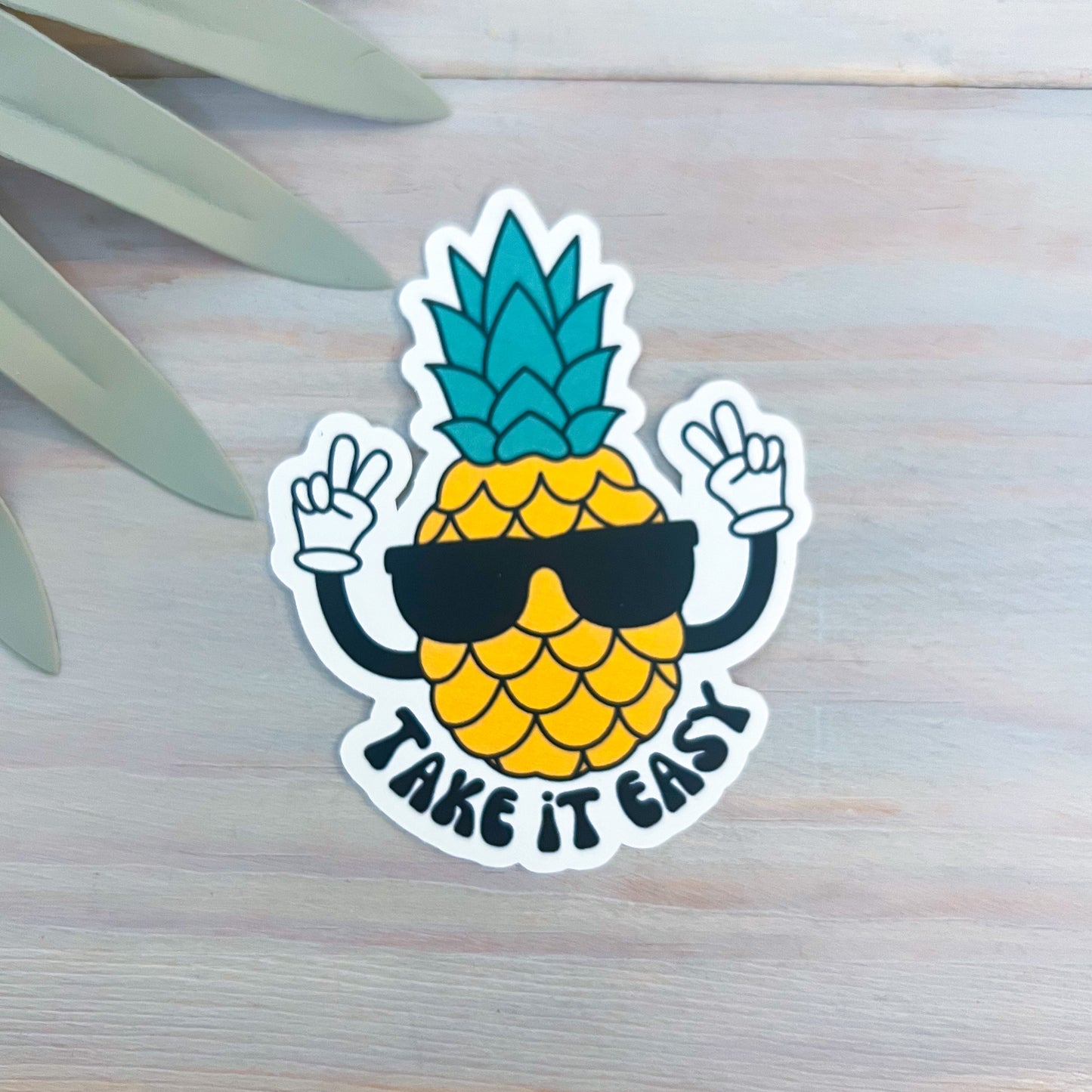Take it Easy Pineapple Decal | Waterproof Vinyl Stickers