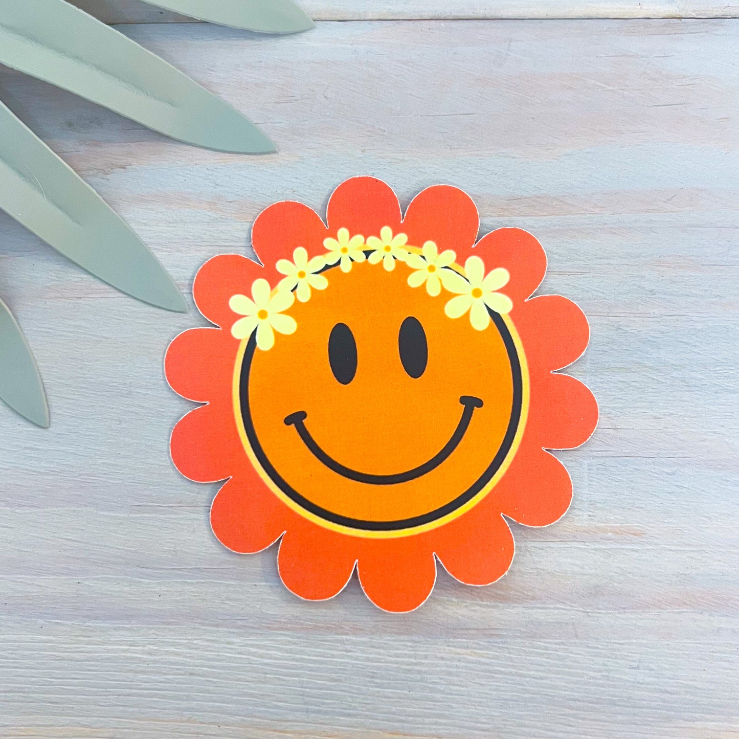 Hippie Flower Smiley Decal | Waterproof Vinyl Stickers
