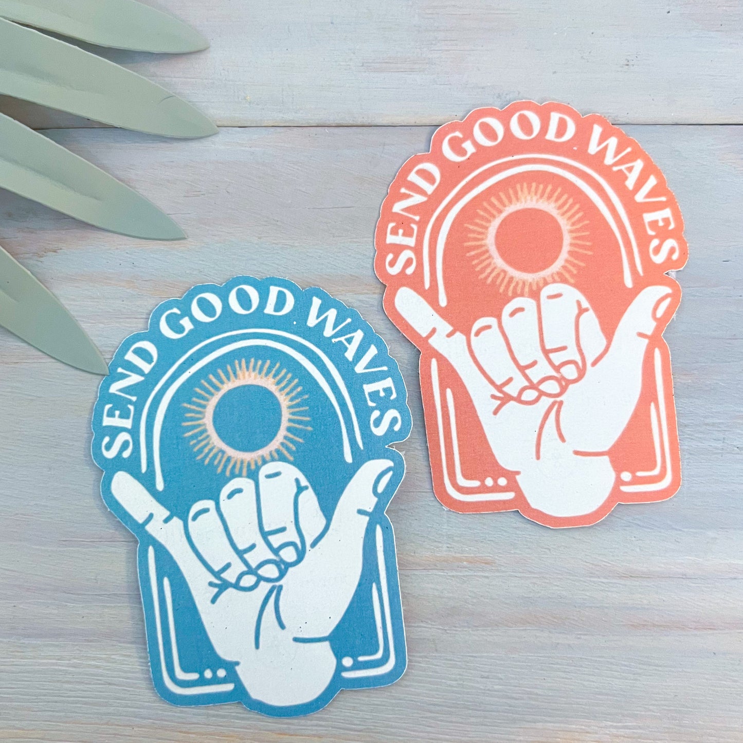 Send Good Waves Shaka Decal | Waterproof Vinyl Stickers