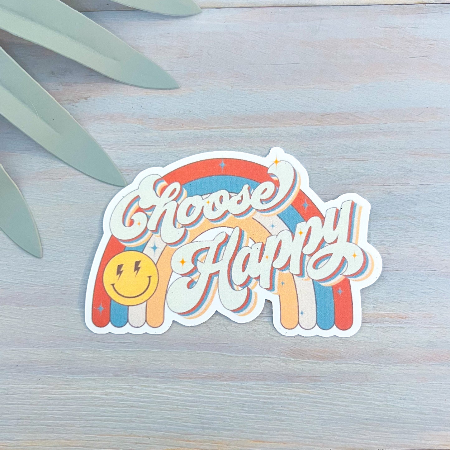 Choose Happy Rainbow Decal | Waterproof Vinyl Stickers