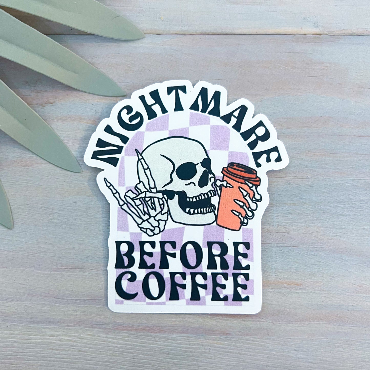 Nightmare Before Coffee Decal | Waterproof Vinyl Stickers