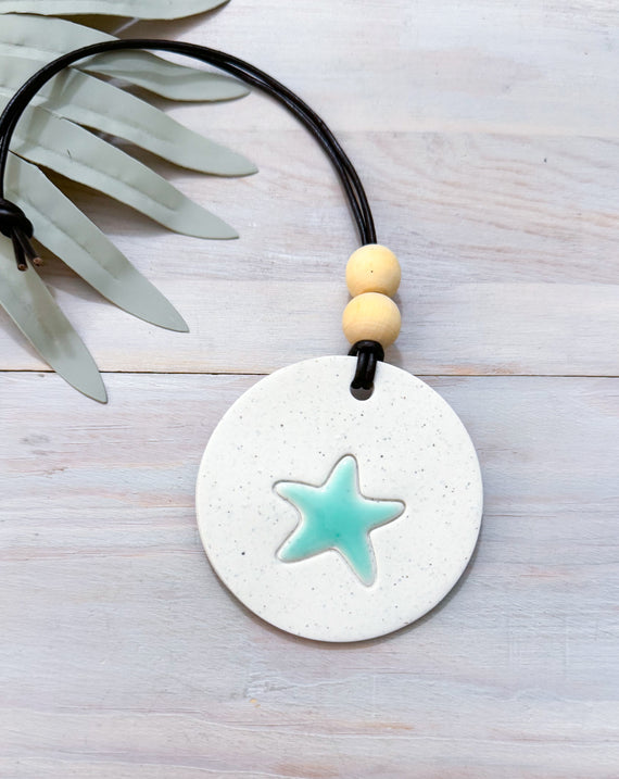 Beach Essential Oil Car Diffuser Charm | STARFISH | Handmade Polymer Clay and Resin Car Charm