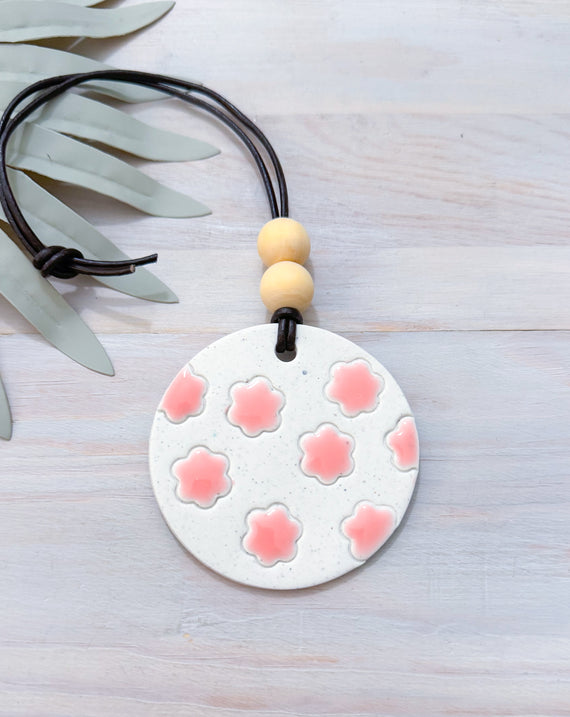 Beach Essential Oil Car Diffuser Charm | FLOWERS | Handmade Polymer Clay and Resin Car Charm