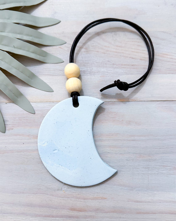 Moon Essential Oil Car Diffuser Charm | Handmade Polymer Clay Car Charm