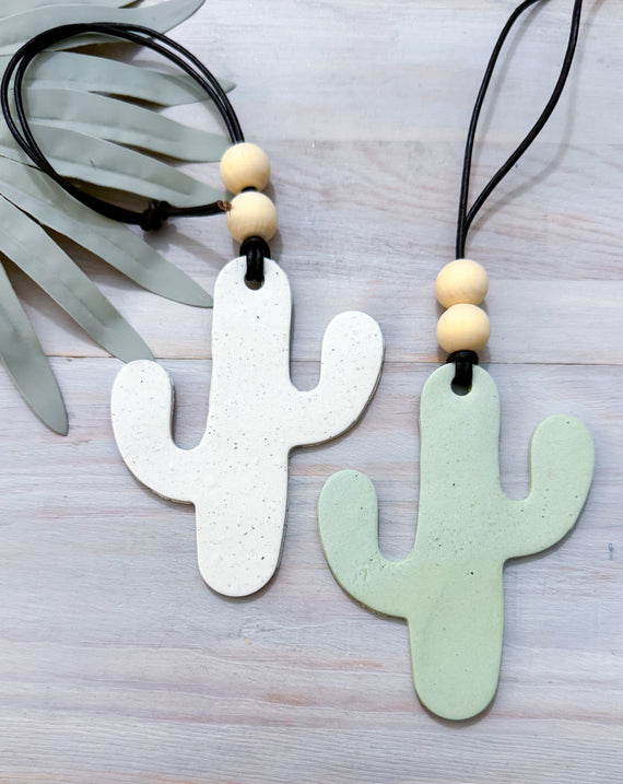 Cactus Essential Oil Car Diffuser Charm | Handmade Polymer Clay Car Charm