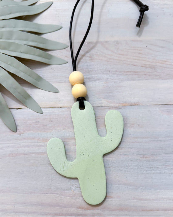 Cactus Essential Oil Car Diffuser Charm | Handmade Polymer Clay Car Charm