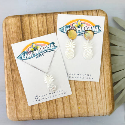 Mother of Pearl Pineapple Dangle Earrings