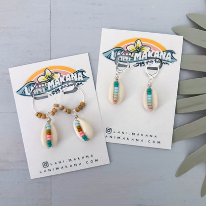 Boho Cowrie Shell Beach Earrings