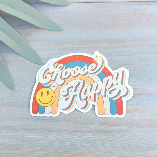 Choose Happy Rainbow Decal | Waterproof Vinyl Stickers