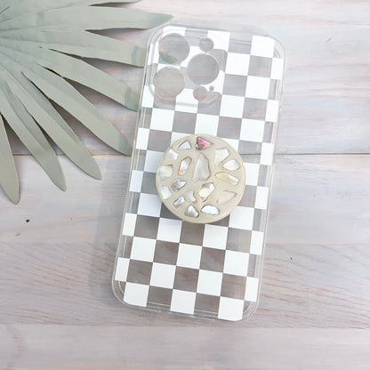 Mother of Pearl Clay Phone Grip