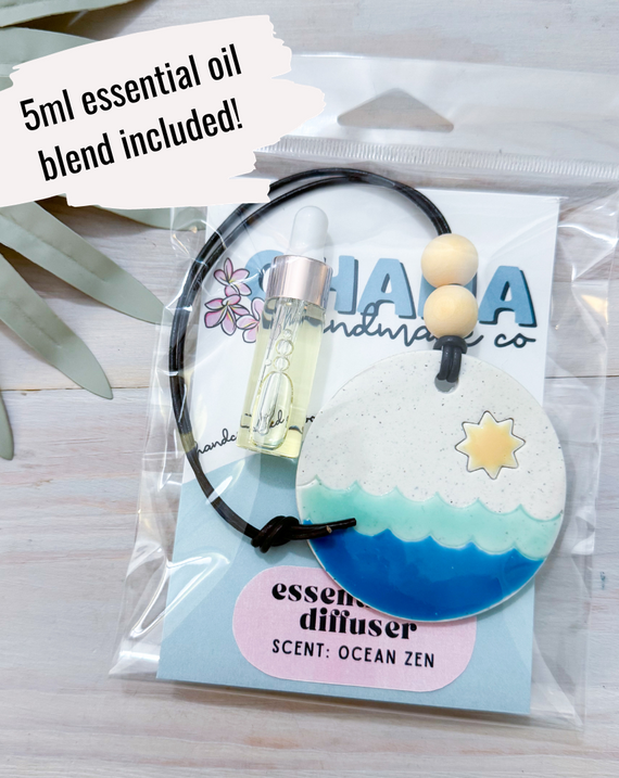 Beach Essential Oil Car Diffuser Charm | SEASHELLS | Handmade Polymer Clay Car Charm