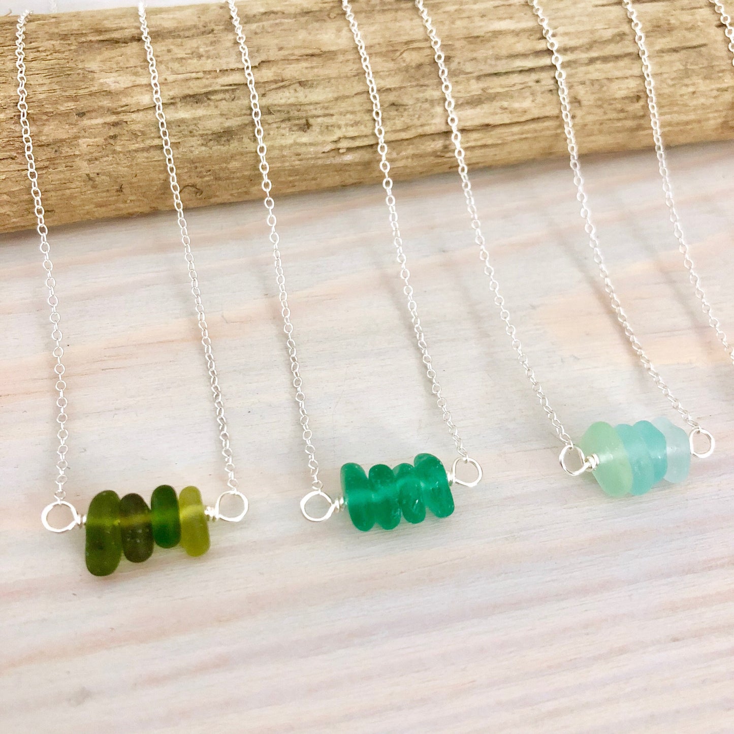 Sea Glass Bar Necklace