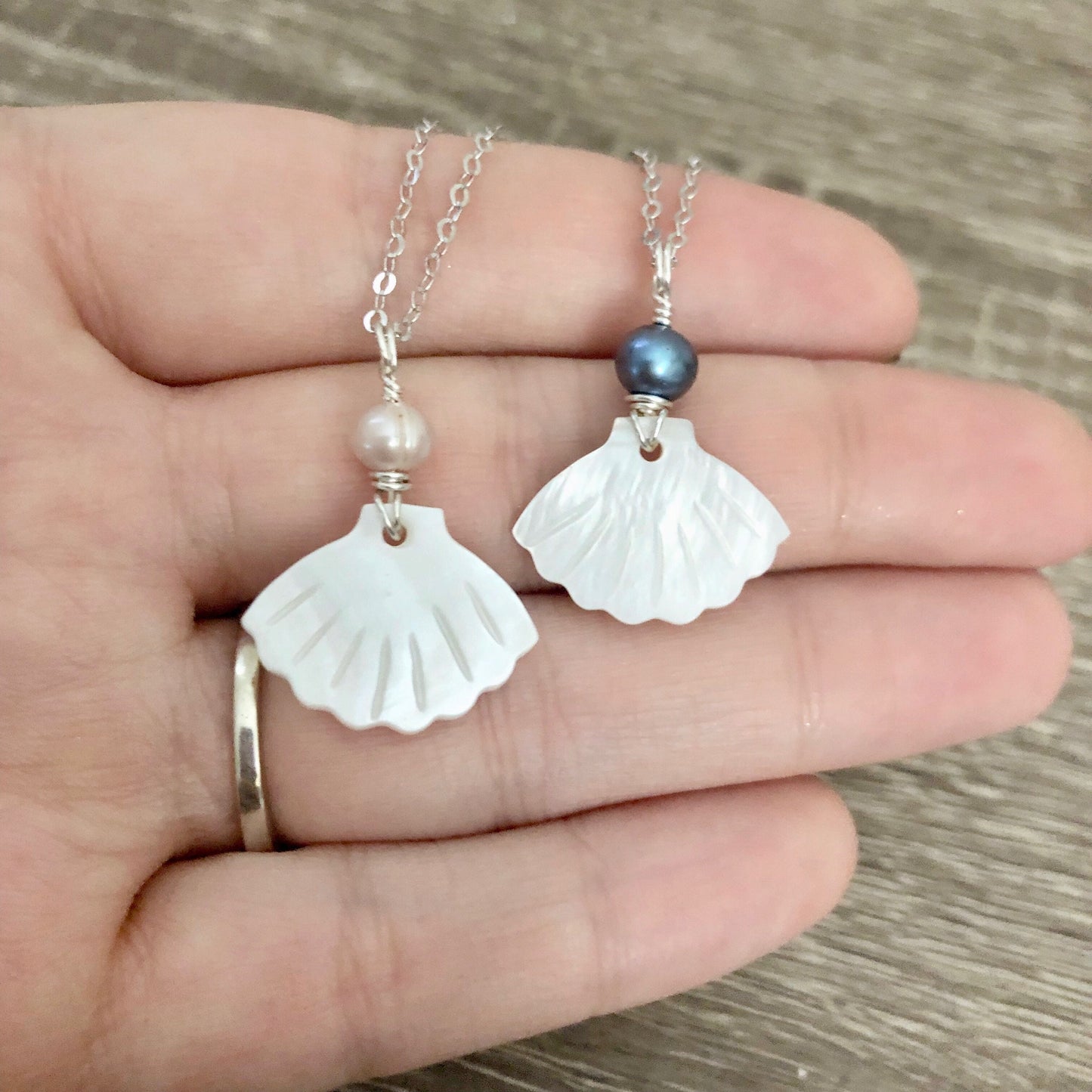 Mother of Pearl Seashell Necklace