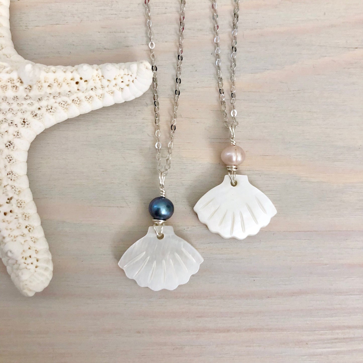 Mother of Pearl Seashell Necklace