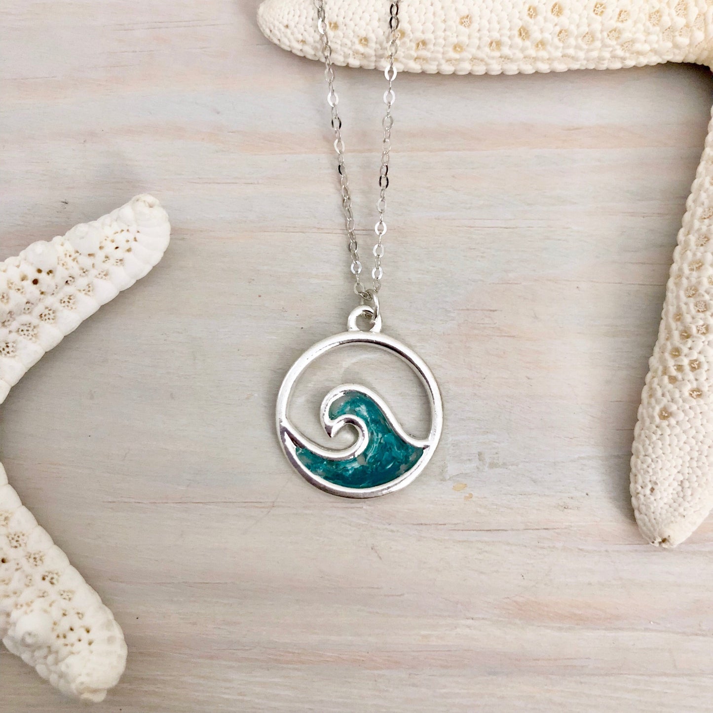 Beach Resin Wave Necklace