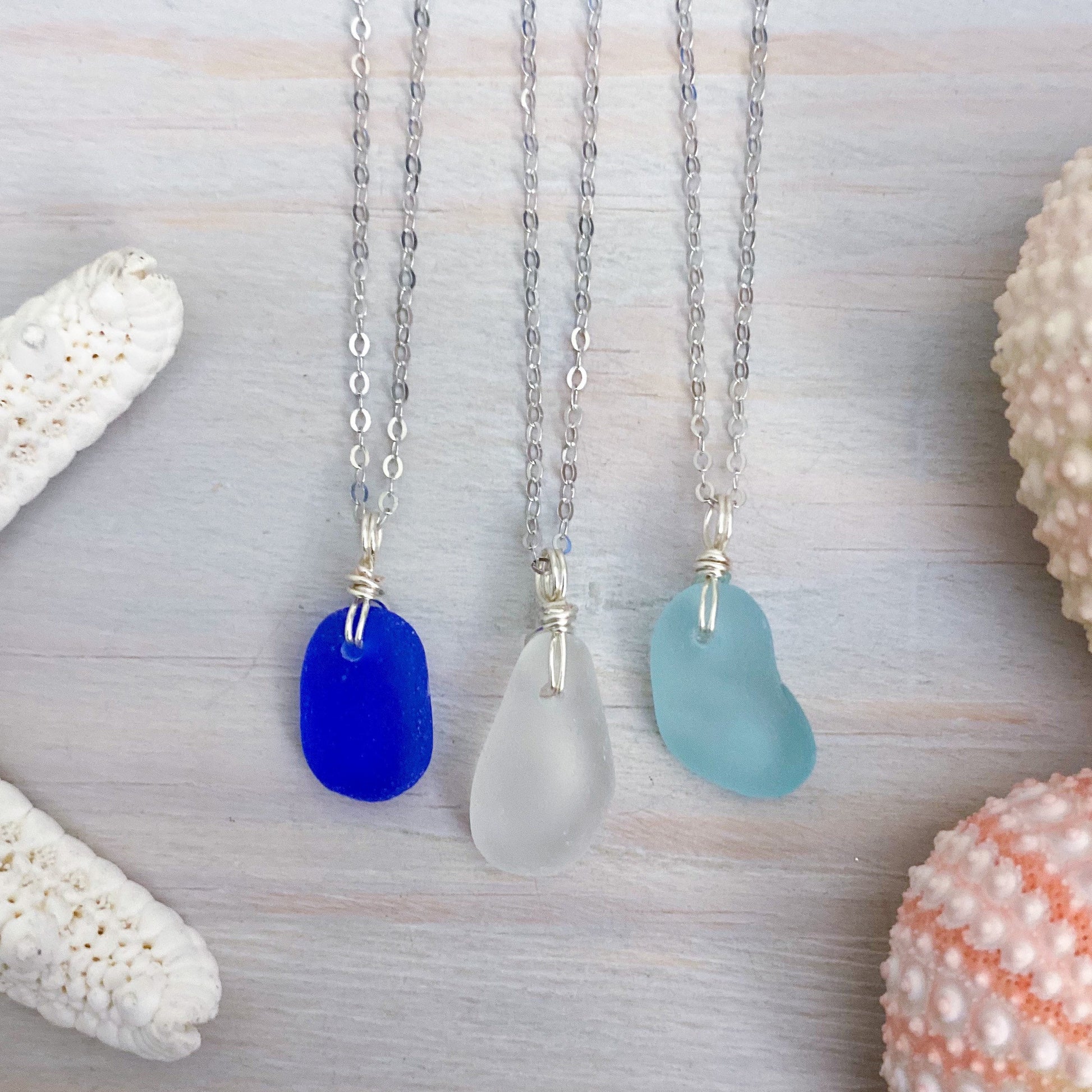 Dainty Genuine Sea Glass Necklace 