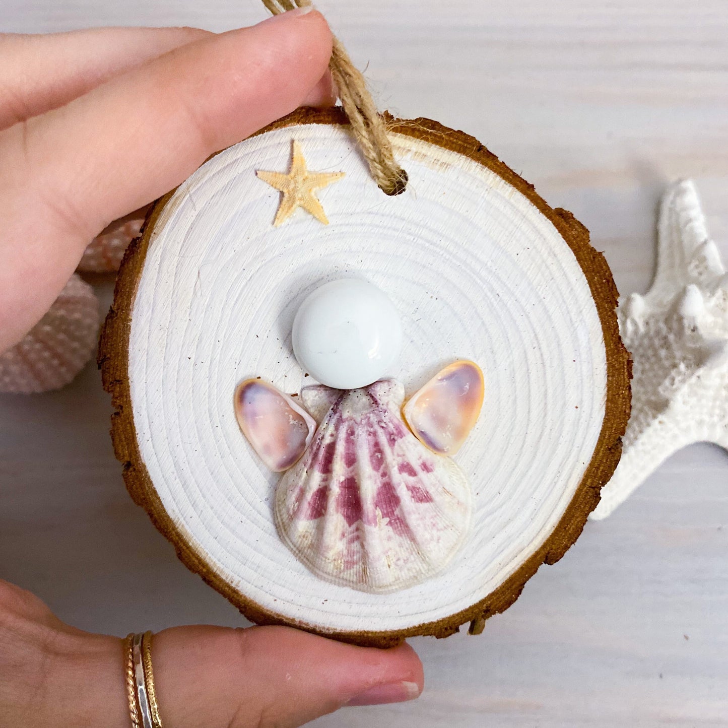 Seashell Angel Ornament - Beach Christmas Ornament