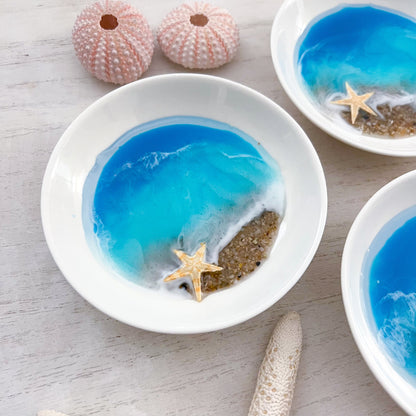 Resin Ocean Trinket Dish - Handmade Ocean Resin Art