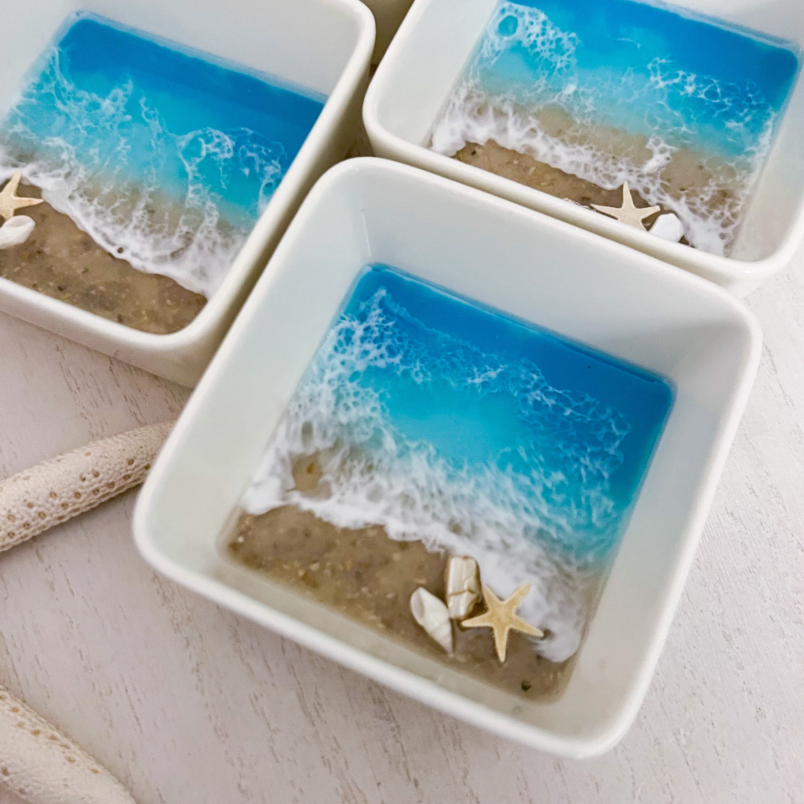 Mini Square Beach Resin Dish - Handmade Ocean Resin Art – Lani Makana