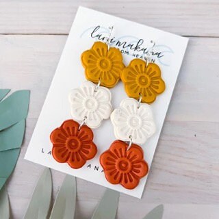 Fall Floral Statement Earrings | Handmade Lightweight Polymer Clay Earrings