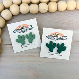 Cactus Clay Stud Earrings | Handmade Lightweight Polymer Clay Earrings