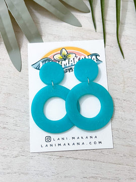 Sea Glass Inspired Statement Hoop Clay Earrings | Handmade Lightweight Polymer Clay Earrings