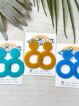 Sea Glass Inspired Statement Hoop Clay Earrings | Handmade Lightweight Polymer Clay Earrings