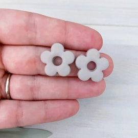 Daisy Statement Stud Earrings | Handmade Lightweight Polymer Clay Earrings