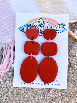 Monochrome Clay Statement Earrings | Handmade Lightweight Polymer Clay Earrings