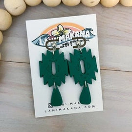 Aztec Dangle Clay Statement Earrings | Handmade Lightweight Polymer Clay Earrings