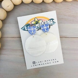 Beachy Blue Clay & Mother of Pearl Dangle Earrings