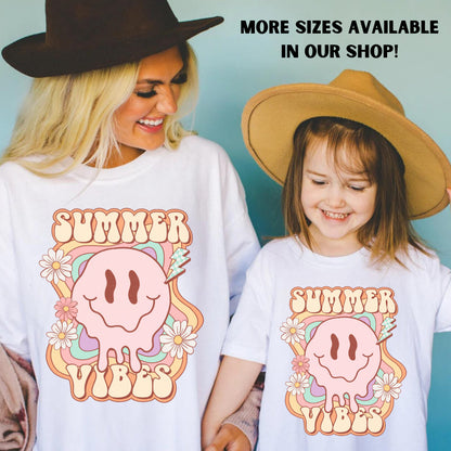 Summer Smiley Beach Tee - Summer Vibes Shirt - Retro Vintage Beach Tee - Trendy Smiley Tee - Melting Smiley - Comfort Colors Unisex Tee