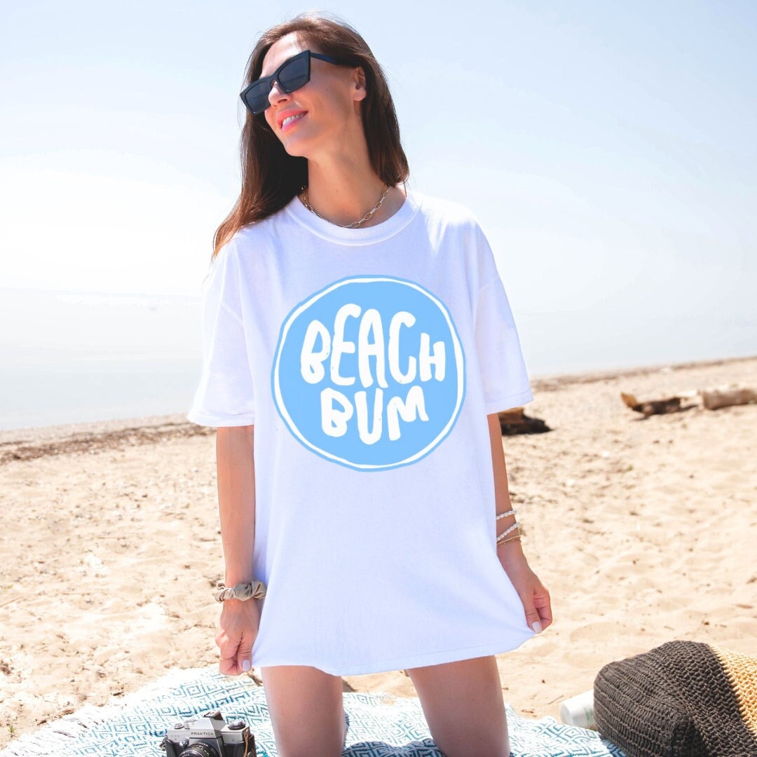 Beachbum Beach Shirt - Summer T Shirt - Beach Tee - Ocean Oversized Tshirt - Vacation Shirt - White Bella Canvas Women's Unisex Tee