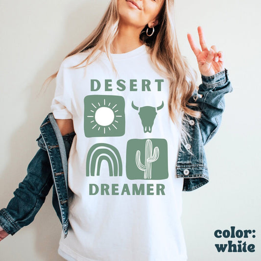 Desert Dreamer Boho Tee - Trendy Oversized Tee - Comfort Colors Tee - Desert Vibes Shirt - Southwest TShirt - Retro Desert Tee