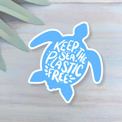 Blue Sea Turtle Decal | Waterproof Vinyl Sticker || die-cut ocean stickers surf sticker summer coastal sticker beach aesthetic sticker