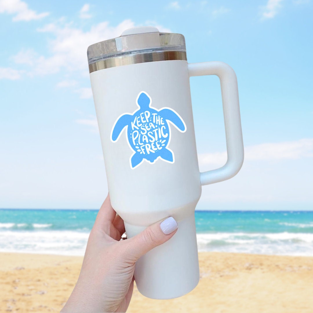 Blue Sea Turtle Decal | Waterproof Vinyl Sticker || die-cut ocean stickers surf sticker summer coastal sticker beach aesthetic sticker