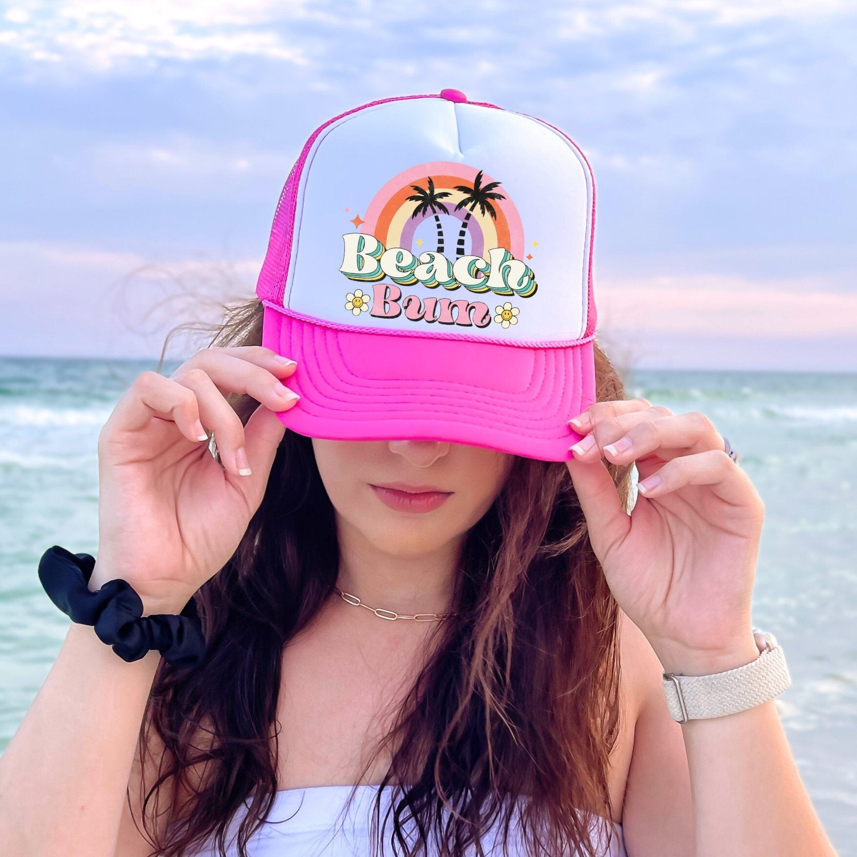 Beach trucker fashion hat